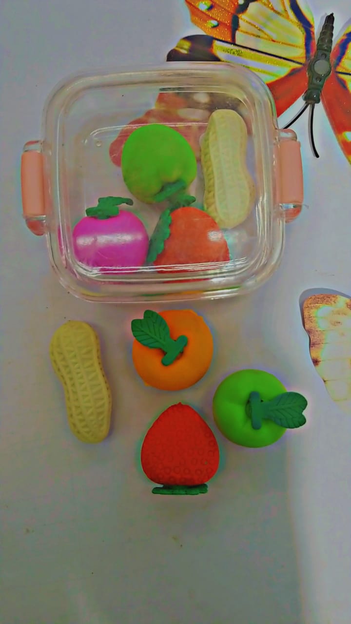 Pack Of 4 Fruit Erasers, Creative Design Eraser, Children School Stationary Rubber Pack Of 4 Fruit Erasers, Creative Design Eraser, Children School Stationary Rubber